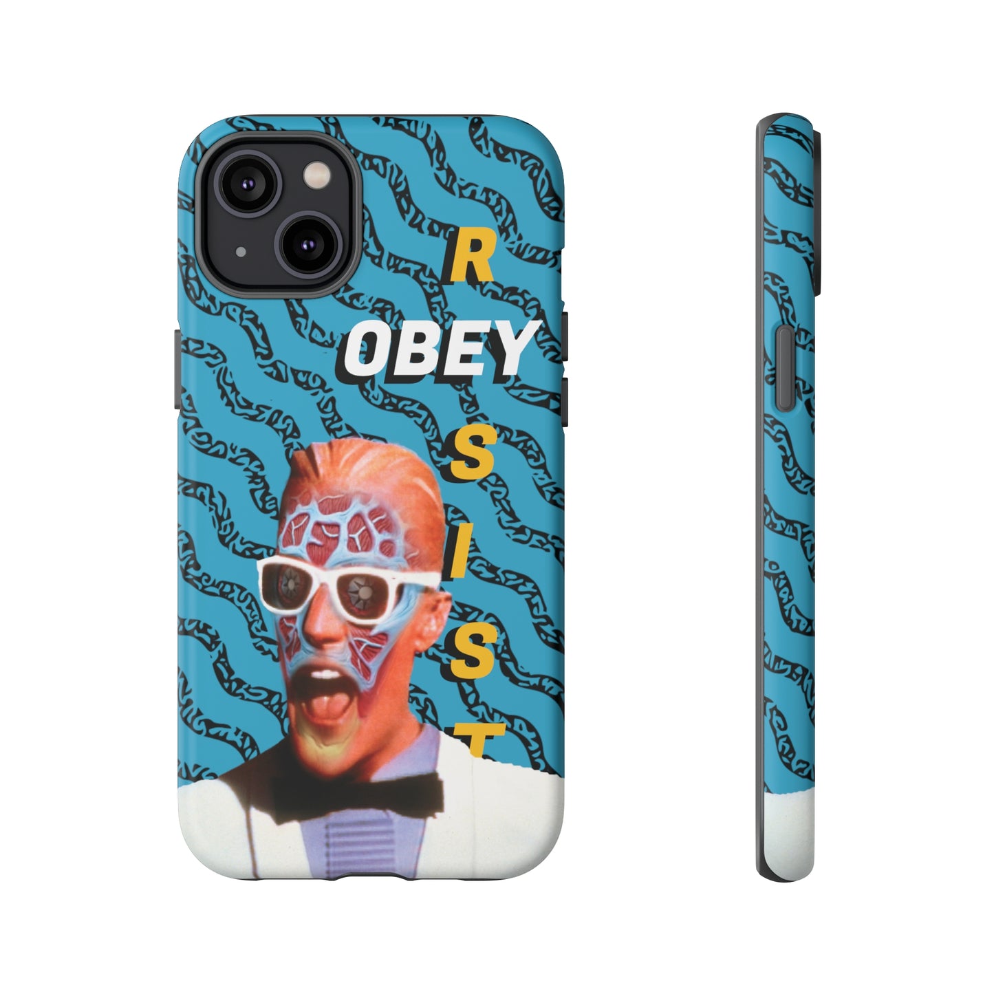 Max Meld Nostalgic 'OBEY or RESIST' AQUAMARINE - Phone Tough Cases