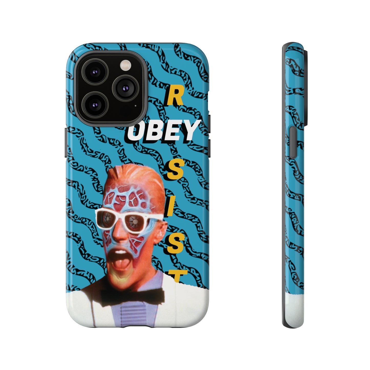 Max Meld Nostalgic 'OBEY or RESIST' AQUAMARINE - Phone Tough Cases