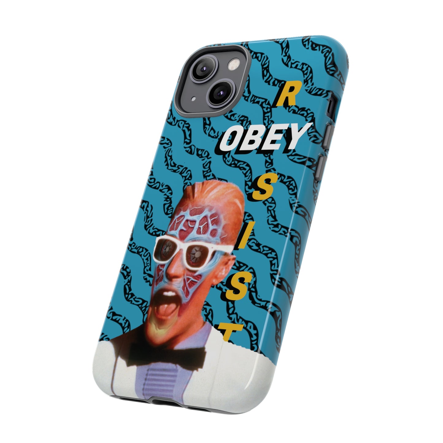 Max Meld Nostalgic 'OBEY or RESIST' AQUAMARINE - Phone Tough Cases