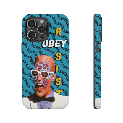 Max Meld Nostalgic 'OBEY or RESIST' AQUAMARINE - Phone Tough Cases
