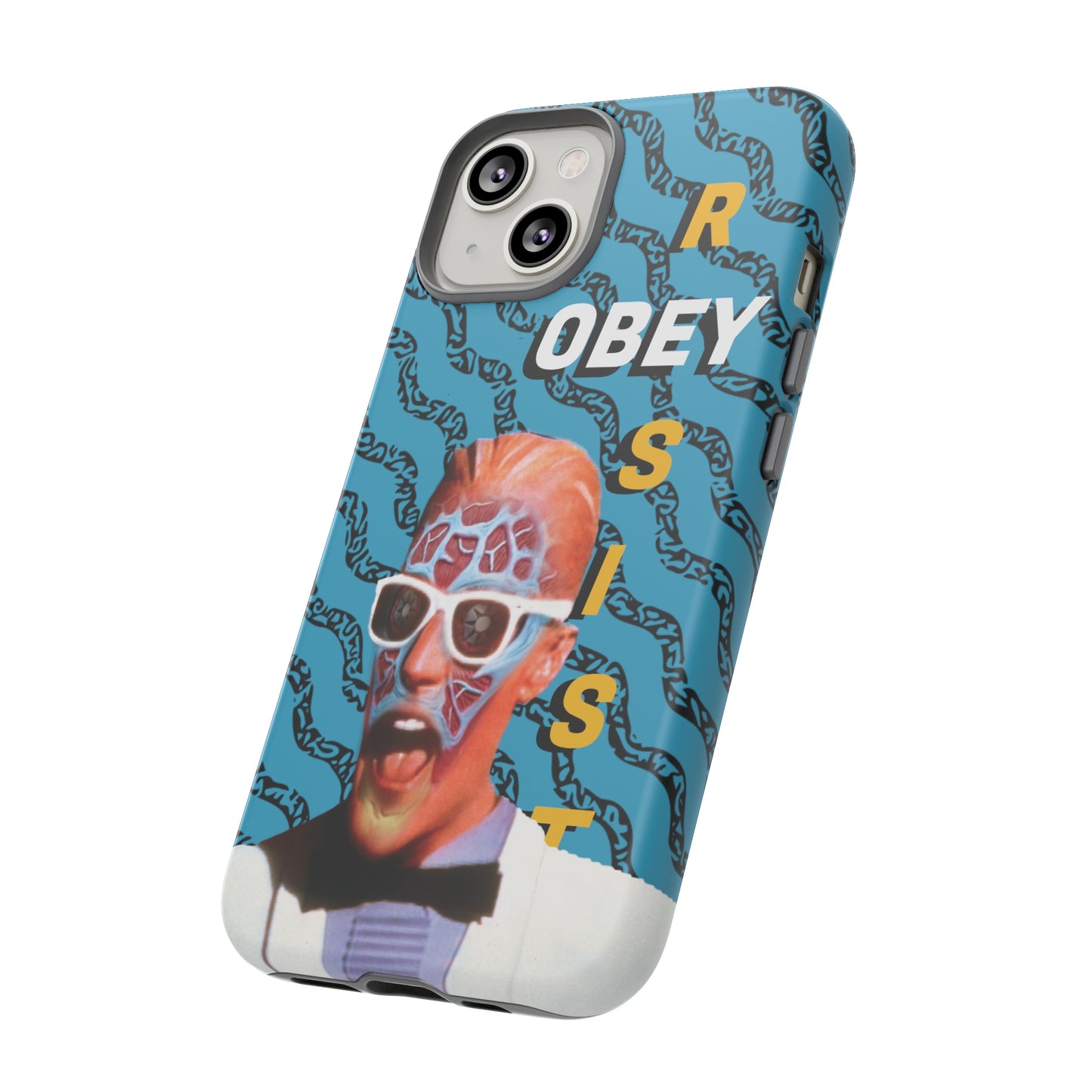 Max Meld Nostalgic 'OBEY or RESIST' AQUAMARINE - Phone Tough Cases